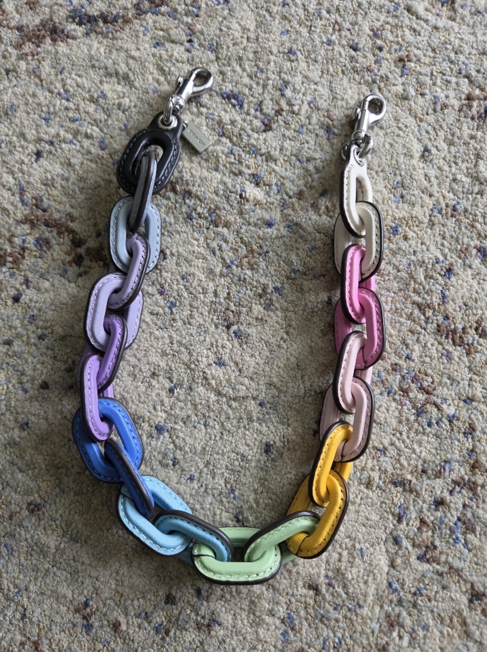 Coach Leather Covered Chain Link Short Strap Pastel Ombre